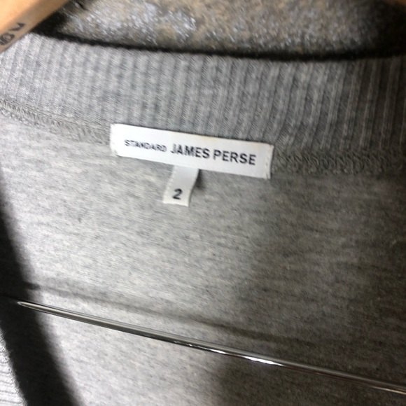 James Perse size 2 medium grey cotton lycra lightweight v neck summer midi dress - Picture 2 of 6